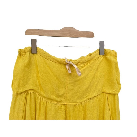 Vintage Women's Casual Harem Jogger Pants Yellow Tie Waist Baggy Fit - Picture 2 of 5